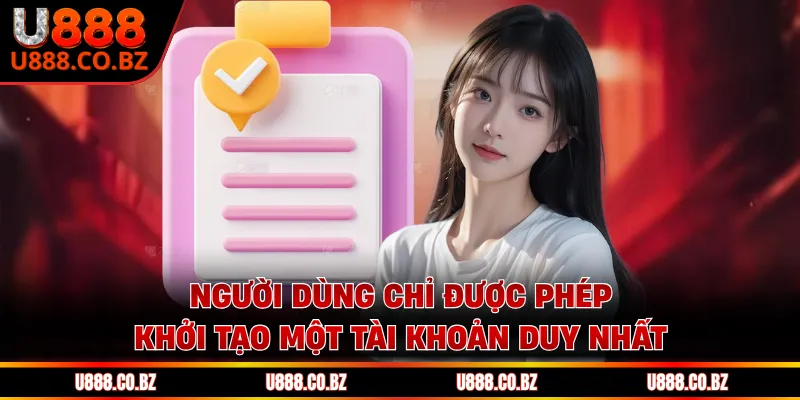 Người dùng chỉ được phép khởi tạo một tài khoản duy nhất